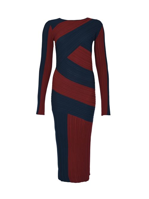 Abito midi in maglia stretch a costine con linee scultoree Patrizia Pepe | 8A1597 K317J4T0